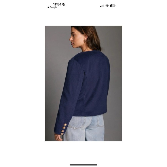 MAEVE By ANTHROPOLOGIE Twofer Peacoat Jacket With Removable Hood Liner Small S - Picture 5 of 14